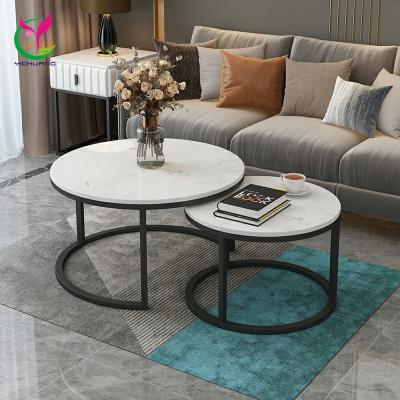 China Modern Marble Living Room Sofa Side Coffee Table Set Metal Contemporary Elegant European Style for sale