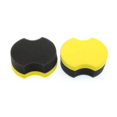 China Car Washing Car Detailing Products Waxing and Polishing Sponge Round Yellow EVA Foam Car Cleaning Waxing Applicator Pad for sale