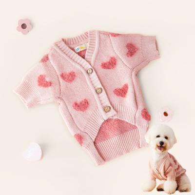 China UFBemo Viable Customized Luxury Outlet Pink Dog Cat Puppy Clothes Sweater For Autumn Winter for sale