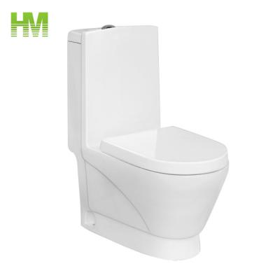 China Double-Flow Good Quality Large Outlet Hole Water Saving One Piece WC Toilet For Ethiopia for sale