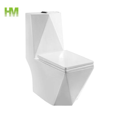 China Double-Flow Diamond Toilet White Ceramic One Piece Floor Standing Sanitary Ware For Georgia for sale