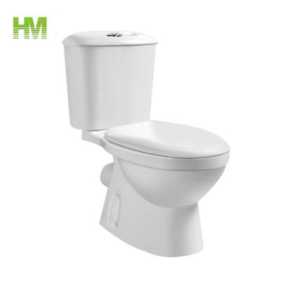 China Dual-Flow Two Piece Ceramic WC Toilet Bowl With 4 Inch Big Outlet Hole For Nigeria for sale