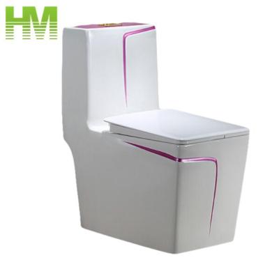 China Factory Supply Strong Flush One Piece Bathroom Double-flush Ceramic Toilet Bowl Colored for sale