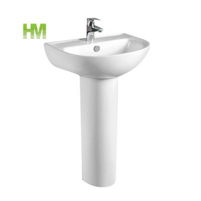 China Two Sustainable Pieces Of Ceramic Wash Basin With Pedestal For Bathroom for sale