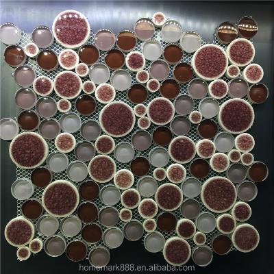 China Wall And Floor Thickness 8mm Ice Split Ceramic And Glass Mixed Mosaic For Wall And Floor for sale