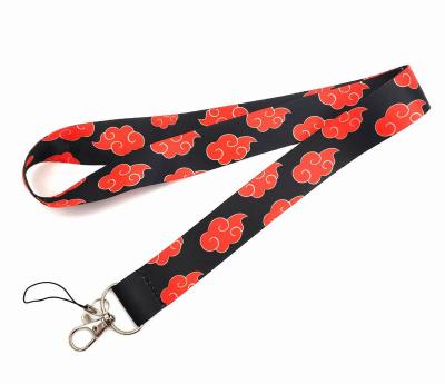 China 7style Polyester Red Anime Cosplay Cloud Cartoon Cloud Neck Strap Lanyards ID Badge Card Holder Cell Phone Strap Gift Women for sale