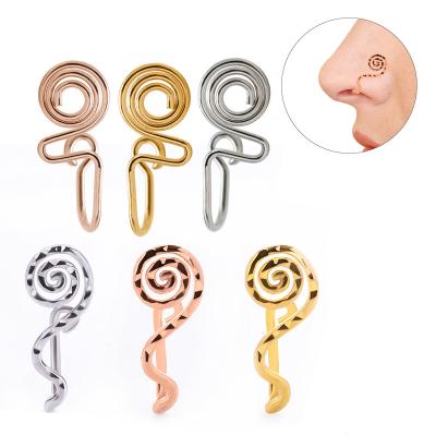 China 2021 FASHION new personalized trend of the sting no hole nose clip simple nose ring U-shaped nose ring wholesale jewelry for sale