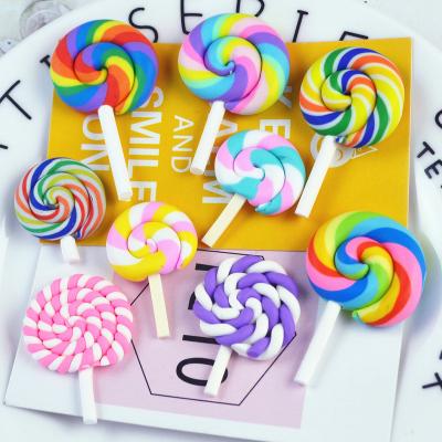 China Cute Soft DIY Pottery Accessories Food Lollipop Candy Colorful Mud Charms Phone Girls Making DIY Jewelry Ornament Decoration for sale