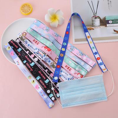 China Custom Hang Lanyard Rope Face Masking Lanyard Cartoon Glass Holder Kids Adjustable Polyester Kids Face Maskes Lanyards for sale