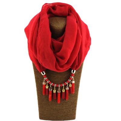 China TR Cotton And Canvas Variety Of Ms. Foulard Femme Head Pendant Scarf Jewelry Necklace Resin Decorative Beads Tassel for sale