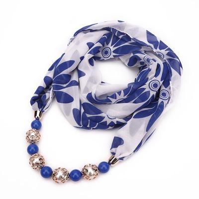 China Multi Style Statement Collar Chiffon Jewelry Scarf Women Bohemia Head Scarf Women Accessories Hijab Dangling Scarf for sale