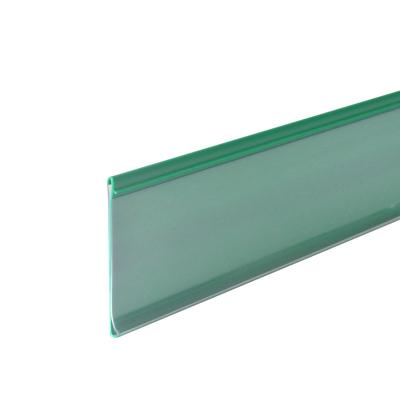 China Good quality with neat finish clear PVC customized extrusion price tag ticket holder datastrip IP39 for supermarket for sale