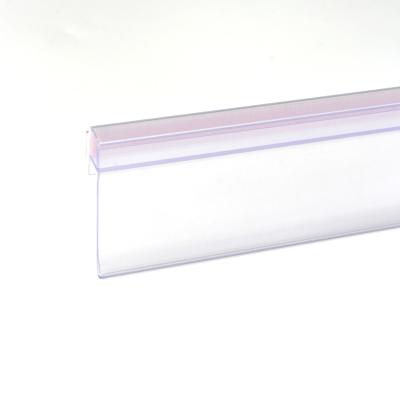 China Good quality with neat finish and strong foam strip clear PVC customized extrusion price tag ticket holder datastrip NON36 for supermarket for sale