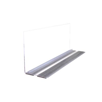 China With Plastic Clear PVC L Shape Front Magnet Strong Base Riser For Supermarket Pusher Divider Rail T Rail Magnet Front Plug for sale