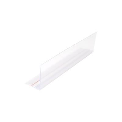 China For Plastic Clear PVC L Shape Front Splitter / Lifter System Riser For Supermarket Lifter Divider Rail T Rail Adhesive Front Plug for sale