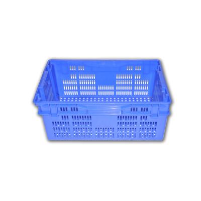 China Logistics Large Capacity Stackable Heavy Duty Plastic Basket For Stackable Storage Mesh Turnover Cash Box 600mmLx400mmWx245mmH for sale