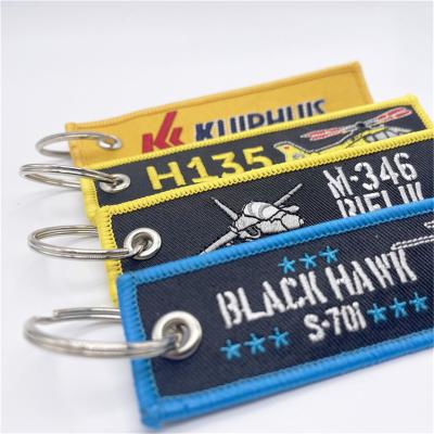 China China 2023 Custom Embroidery Flight Key Chain Aircraft Embroidery Car Motorcycle Key Chain Customization for sale