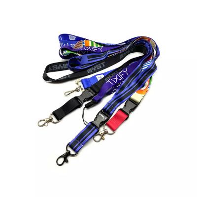 China Promotional Custom ID Card Polyester Lanyard Bulk Key Chain Cheap Retractable Lanyard for sale