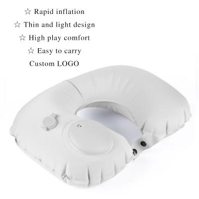 China Custom Inflatable LOGO TPU U Inflatable Pillow - High Quality Portable Travel Neck Pillow for sale