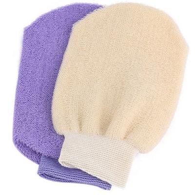 China EXFOLIATE Soft Nylon Bath Mitt Bath Glove Body Brush Shower Massager Bath Glove Scrubber Nylon Bag White OEM Logo for sale