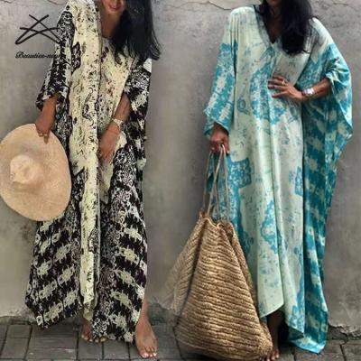 China Plus Size 2022 African Hijab Kaftan Women Dress Islamic Abayas Abayas Beach Turkey Clothing Abaya Dubai Cover Up Dress for sale