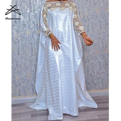 China Long Robe Gown Plus Size Breathable Kaftan Women Love Lace African White Loose Patchwork Clothing Embroidery Dress Muslim Casual Dress for sale