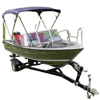 China Pleasure Craft 15ft V Hull Welded Aluminum Alloy Side Console Small Fishing Boat For Sale Made In China for sale