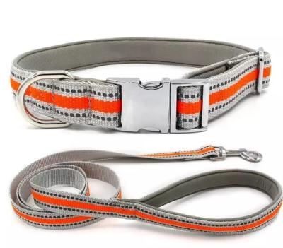 China YICHONG Reflective Reflective Dog Collar with Adjustable Nylon Buckle Collars Safe for Small Medium Large Dogs for sale