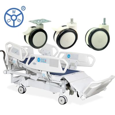 Κίνα White Grey Plate Medical Casters With Stainless Steel Material For Hospital Furniture προς πώληση