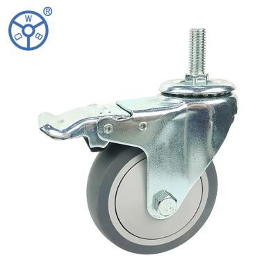 Κίνα Double Brake Medical Casters Load Capacity 125kg Thermoplastic Rubber Overall Height 4 Inches προς πώληση