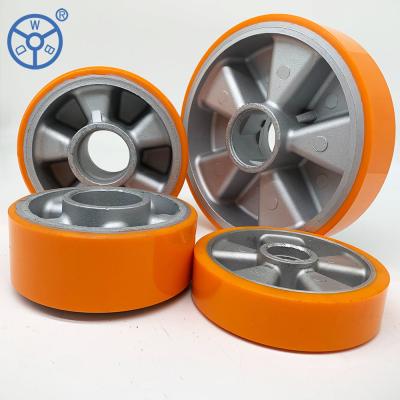 China 300-450kg American Type Heavy Duty PU Iron Aluminium Core Industrial Caster Single Wheel à venda