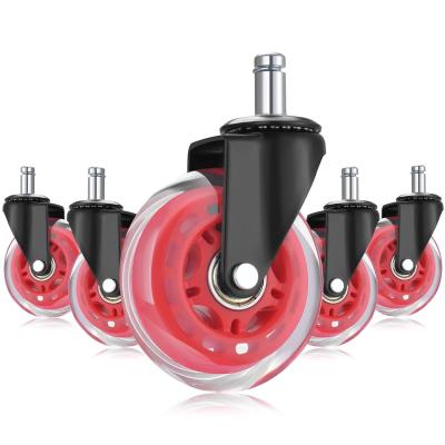 중국 5 A Set Red Caster Wheel For Furniture Office Chair Soft Transparent Furniture Caster Wheel Office Chair 판매용