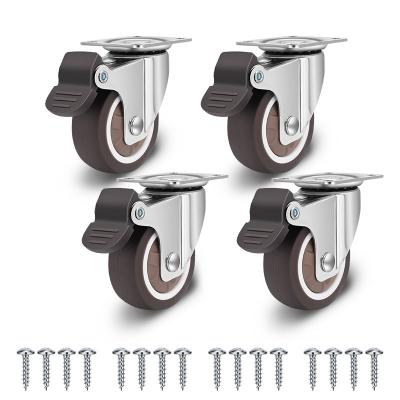 中国 Amazon Hot Models 4 A Set Fancy Furniture Casters Tpr Castor Wheel Double Top Plate Swivel Caster 販売のため