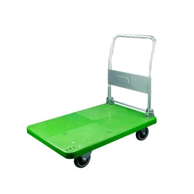 China Plastic / Stainless Steel Platform Color Folding Trolley With Swivel Casters for sale