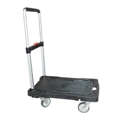 China Opvouwbare zware zwarte platformtrolley met een capaciteit van 600 kg Te koop