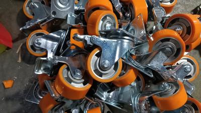 China Heavy Duty Trolley Casters With Swivel / Rigid / Locking Mount for sale