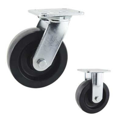 China 6 Inch Solid Black Wheels Heavy Duty High Temprature Casters For Ovens for sale