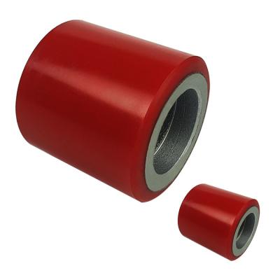 China Red 80mm Pallet Truck Wheels , 800kg Loading Pallet Jack Roller Wheels for sale