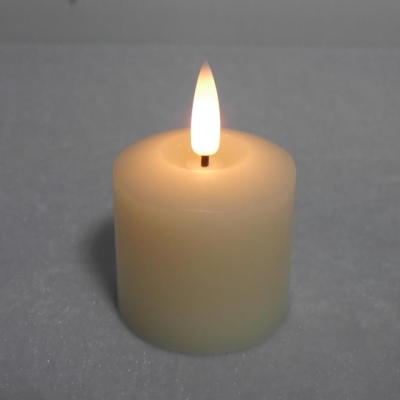 China Black Remote Control Wick Flame 3D Bullet Real Wax Led Votive Candle for sale