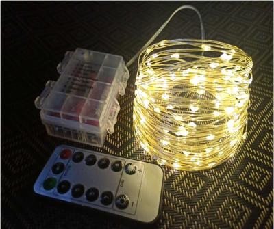 China String Lights 8 Function Timer Battery Box Remote Control Transparent Waterproof Light for sale