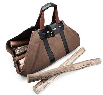 China Log Tote Bag Carrier Firewood Canvas Bag Large Totes Log Racks Round Wood Pile Rack Firewood Carriers Carrying For Outdoor for sale