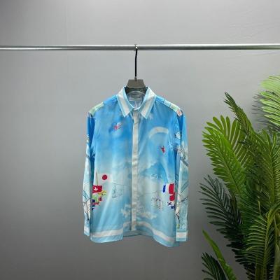 China New Style 3D Autumn And Winter Printing T-shirt Digital Printing Lapel Shirt Anti-pilling Open Liner Silk Quick-Drying Shir Satin Shirt Chinese Style Anti-pilling for sale