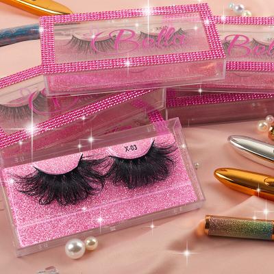 China 2021 wholesale price new arrival diamond lashbox custom lashbox natural bling long packaging bling lashbox diamond eyelash for sale