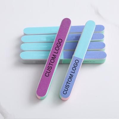 China Convenient Mini Nail File With Logo OEM Nail FileWholesale Custom Printed Logo Label Nail Files Sets Durable Straight Private for sale