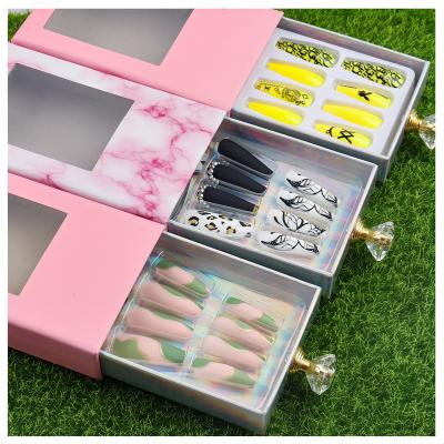 China Easy Use 24pcs/box Packing Press On Nails Wholesale Matte Gel Polish Uv Nail Press On Colored Pre-Gum Fake Nails for sale