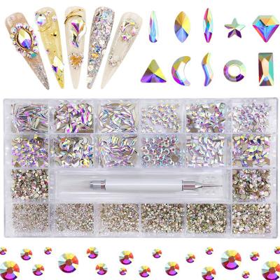 China 3D Nail Art Multislice Rhinestones Flatback Charm Heart Acrylic Diamond Nail decoration Crystal Diamond for sale