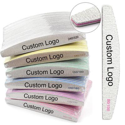 China Logo Sets Mini Nail File Printed Custom Wholesale Convenient With Logo Oem Nail File Grit 100/180 Goods Private Label Straight Nail File for sale