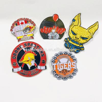 China China cheap high quality custom cartoon metal badge lapel head chain hard soft pin for sale