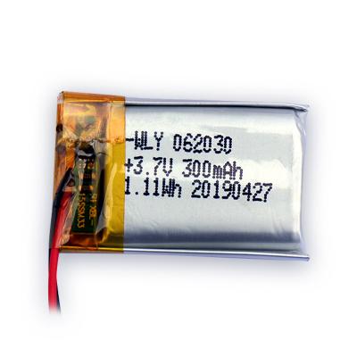 China 2021 Hot Sale 3.7v 300mah 602030 Rechargeable Lithium Ion Battery Toys for sale