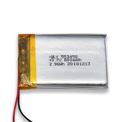 China Toys certificate lithium battery with PCB wire 553450 3.7V 1000mah for headlight for sale